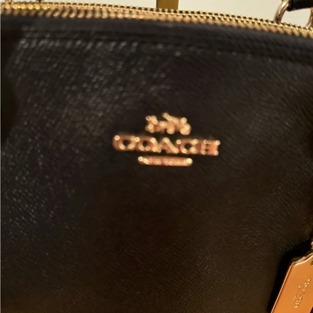 NWOT Coach Black Leather Etta Carryall Bag
